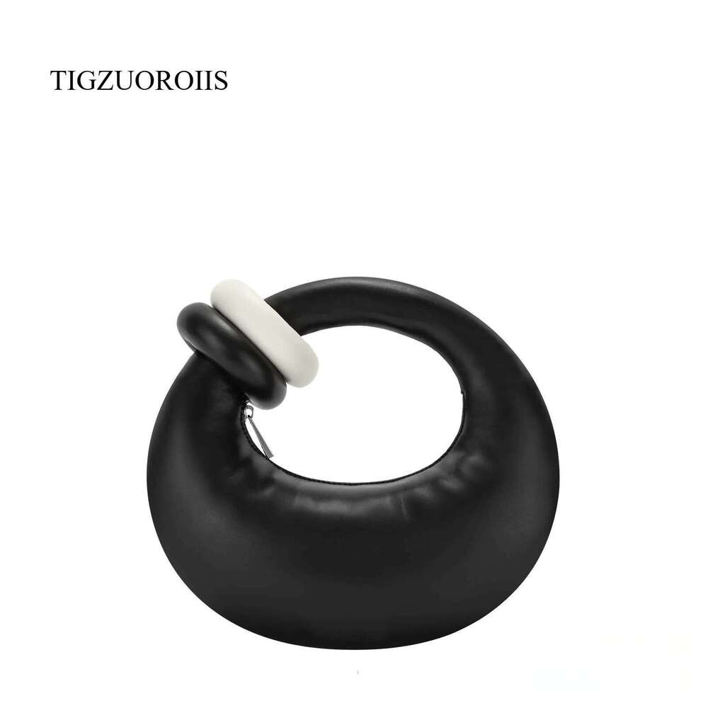 Fashion Winter Space Cotton Down Black Shoulder Bags Female Leather Flap Crossbody Bag Small Knot Padded Messenger Handbag Bolsa