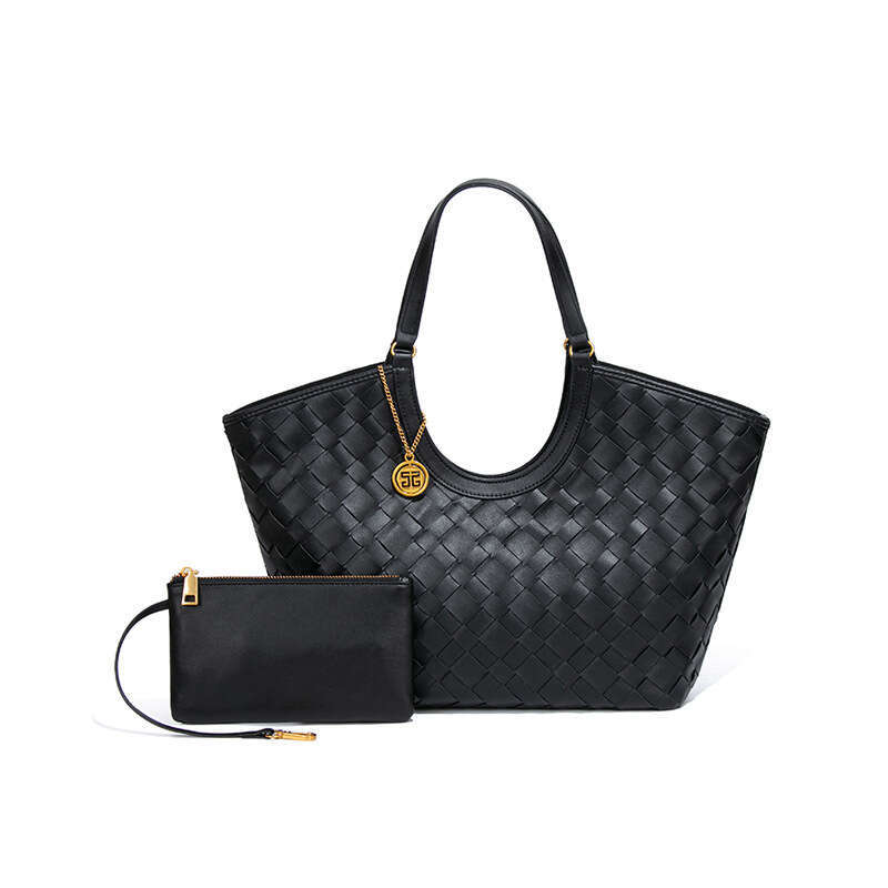 Women New Style Woven Fashionable Large Capacity Textured Commuter Hollow Basket Tote Handbag