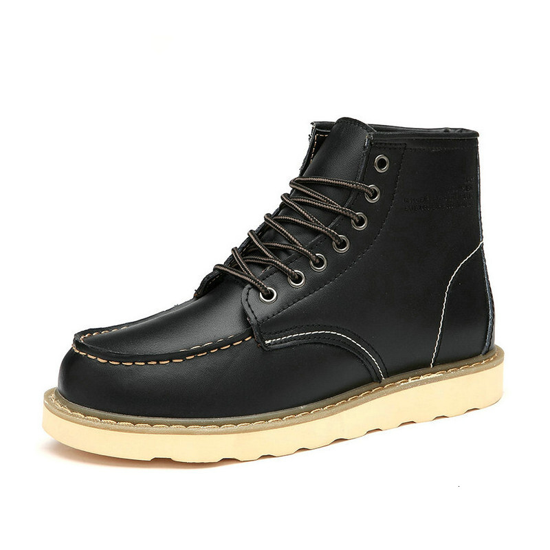 Men's Martin British Style Casual Trendy High-top Genuine Couple Work Boots Large Leather Shoes