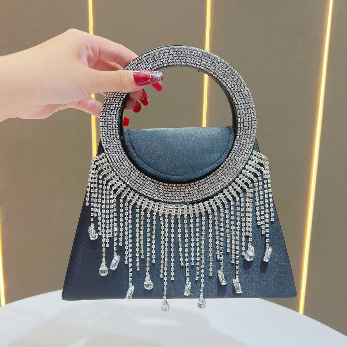 New Luxury Diamond Studded Womens Evening Bag Fashion Crossbody Bag High End Clutch Bridal Bag Handbag