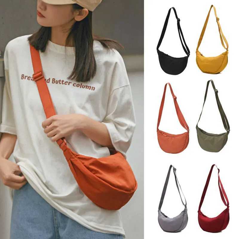 Women Crossbody Bag Casual Nylon Half Moon Shoulder Bags Large Capacity Lightweight Travel Womens Bag Y250729