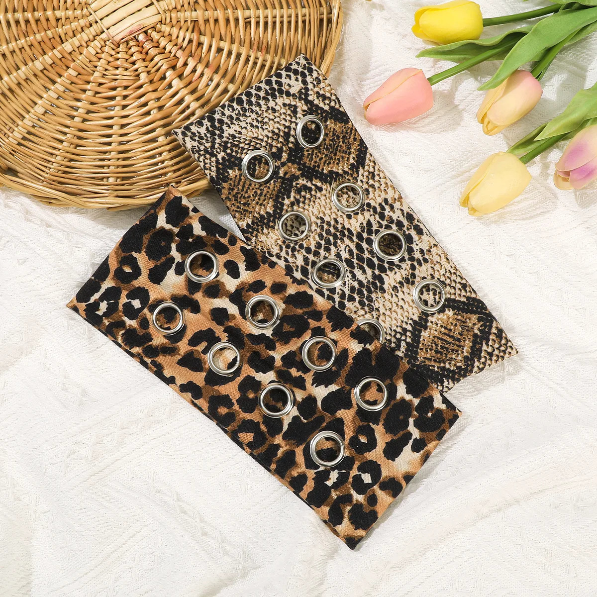 Punk Girl Hollowed Out Eyelets Wide Elastic Headband Stretchy Metal Rock Steampunk for Sports Headbands Hair Accessories 250716