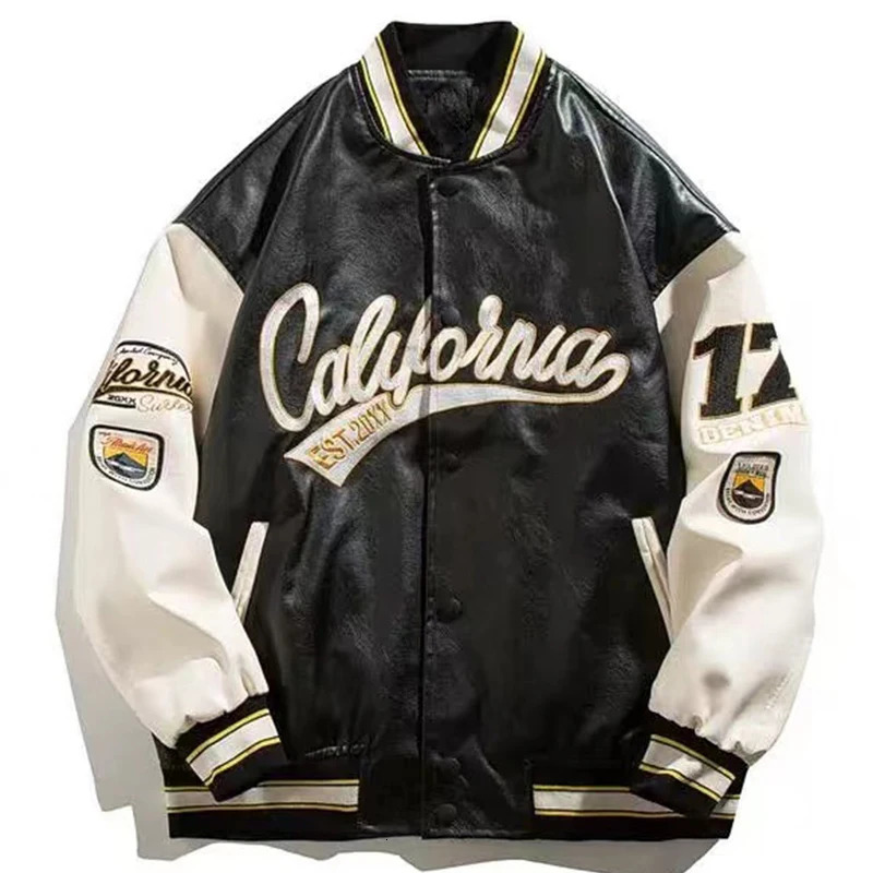 y Pilot Baseball Jacket Men HipHop Streetwear PU Leather Varsity Bomber Women Harajuku Loose Coats 250730