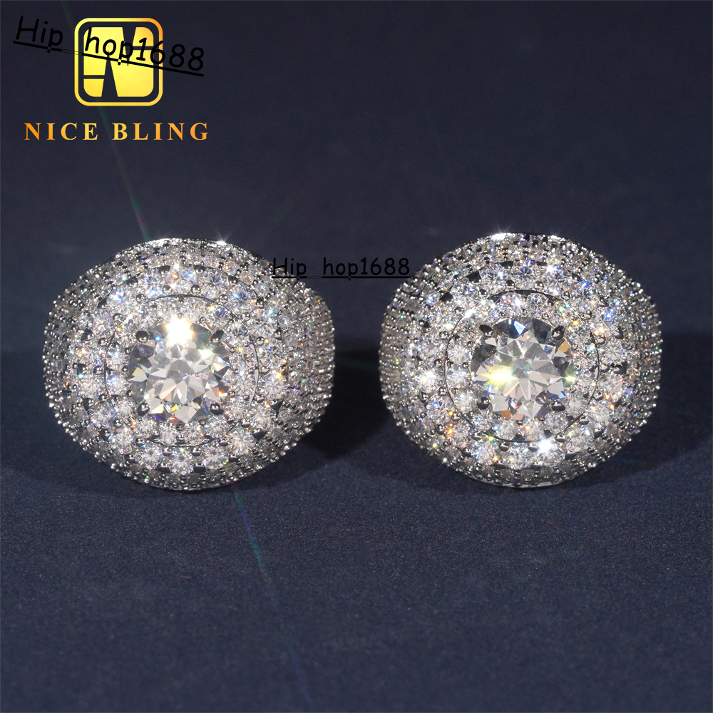Pass Diamond Tester Iced Out Men Rings 925 Silver Fashion Moissanite Ring Hip Hop Fashion Jewelry Rings