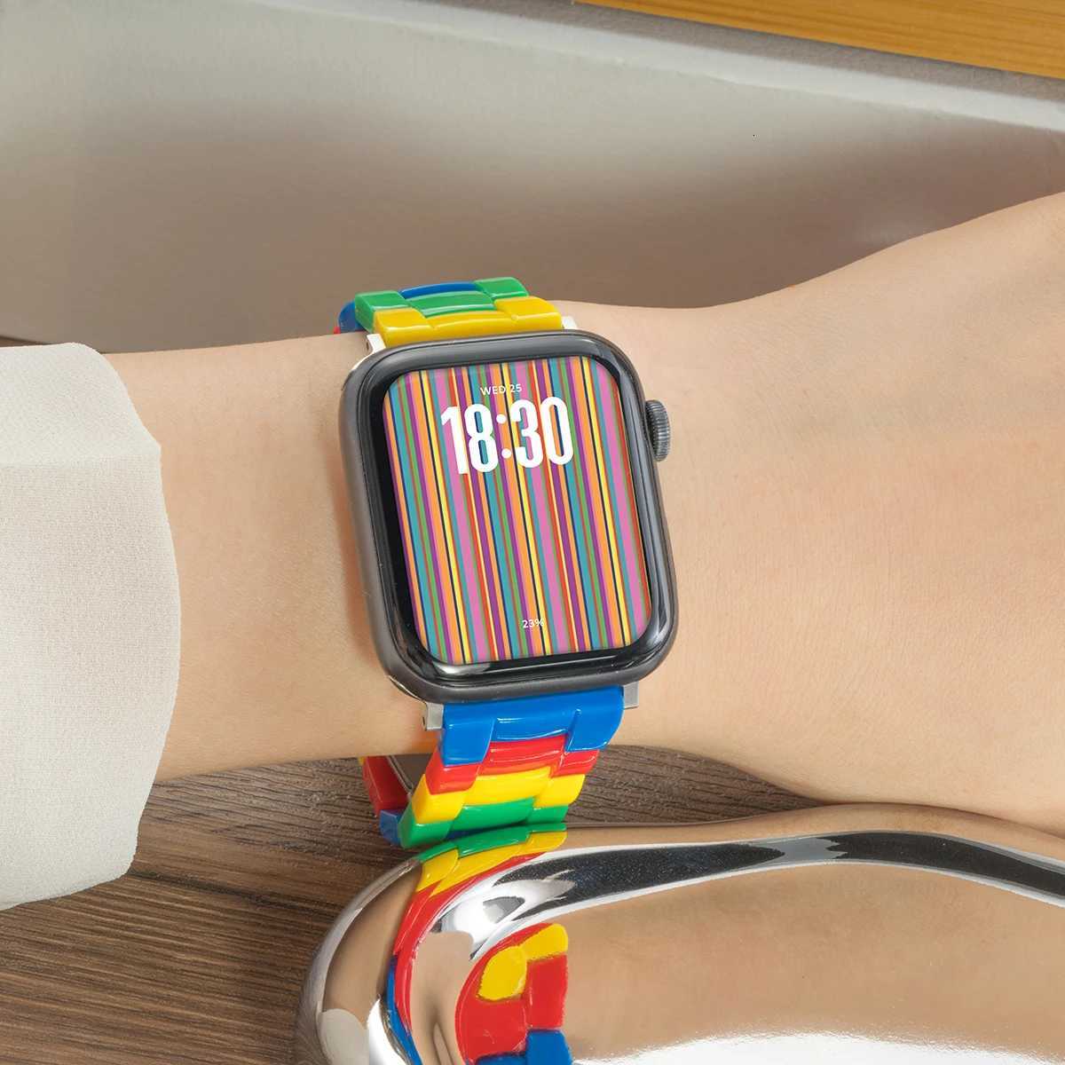 Can Resin Band for ple tra 2 49mm 7 8 9 41 45 40mm 42 44mm Str building blocks Bracelet for I 6 SE 5 Y250730