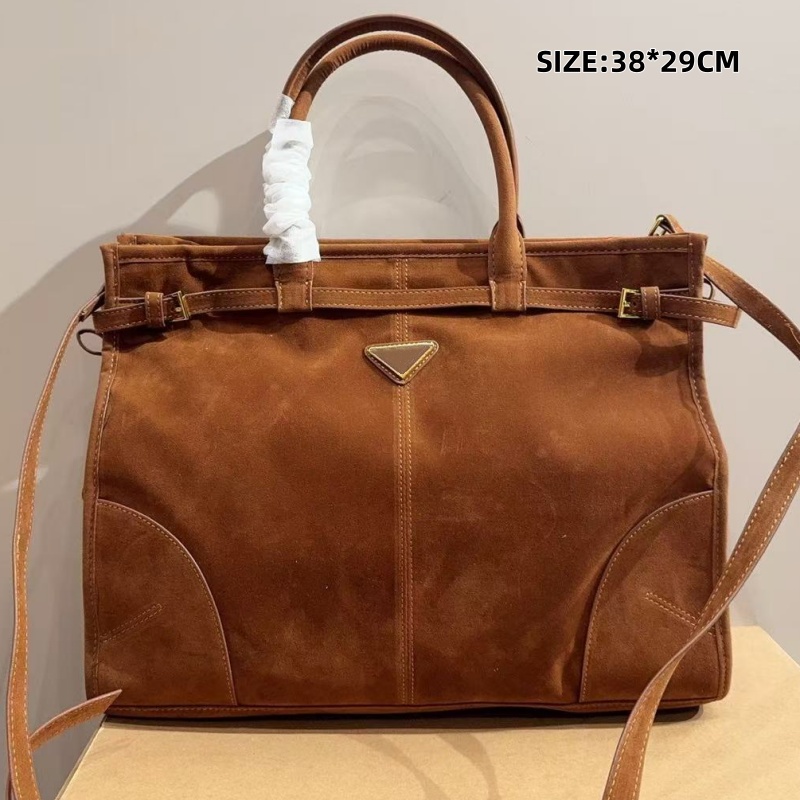 Fashionable autumn and winter suede tote bag with long handle design hand bell bag light luxury single shoulder crossbody bags