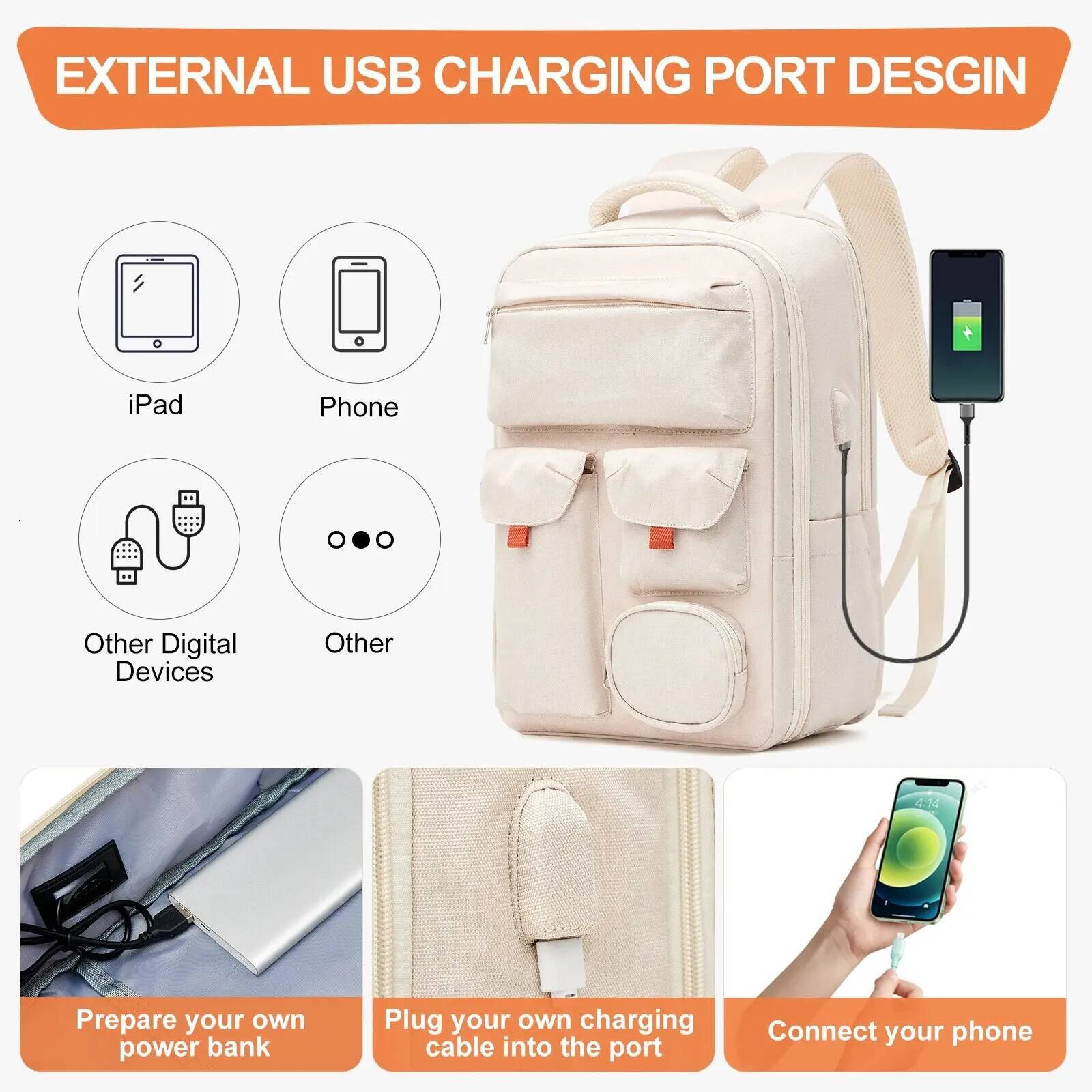 Likros Women Backpack, Casual Student Shoulder Girls School Bag, Large Multifunction Business Work Laptop Travel Backpac high-quality