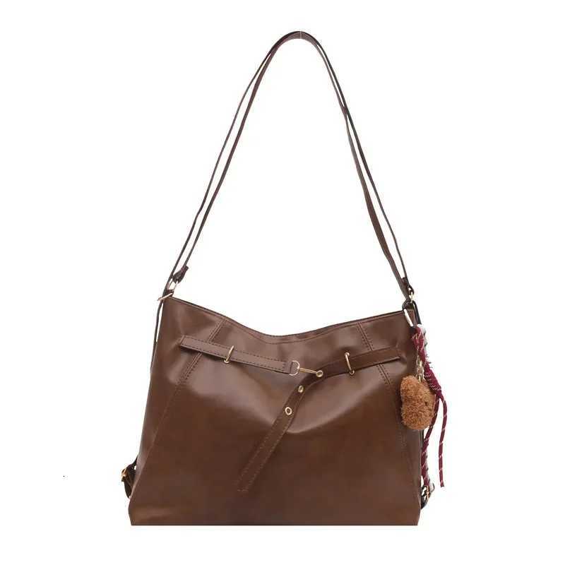 Vintage Large Capacity Mens Shoulder Bag Fi Backpacks Pu Leather Ladies Crossbody Bag Female Commuter Tote Handbags Y250730