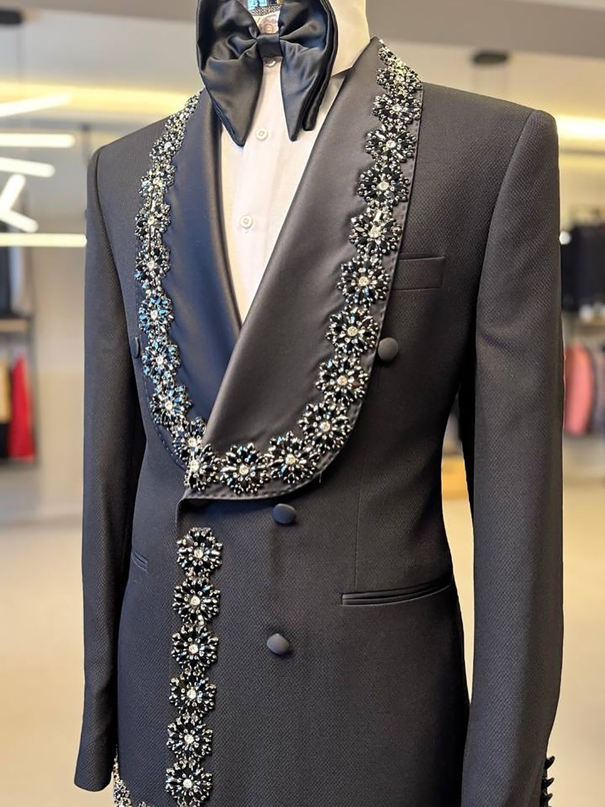 Business Men Suits Blazer 2Pcs Wedding Coats with Pants Woolen Tuxedo Overcoat Tailored Custom Wedding Party Groom Costume Homme