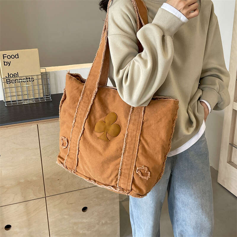 Denim Canvas Large Capacity Shoulder Tote New Design Travel Commuting Bag