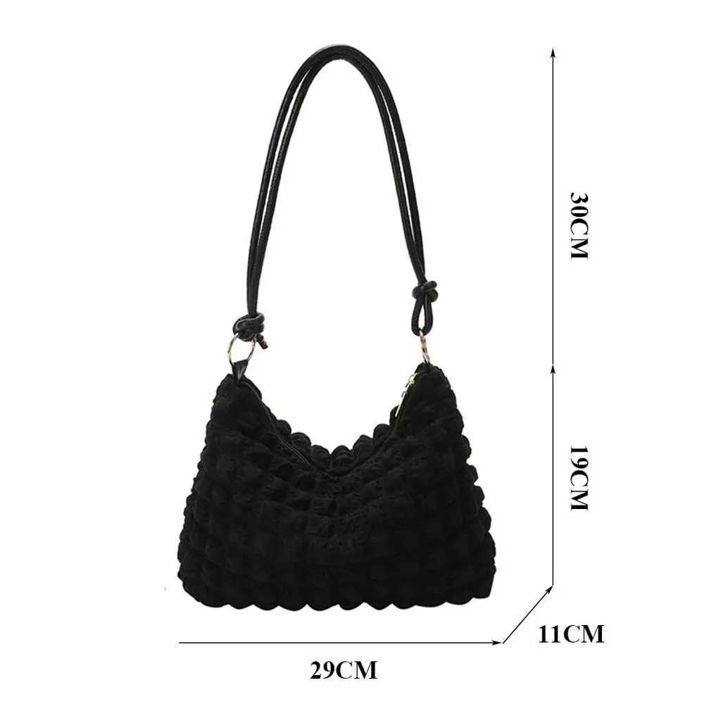 Canvas Wrinkle Bag for Women Shoulder Bags Pleated Bubbles Handbags Padded Casual Underarm Quilted Bag Tote Cloud Bag Y250730