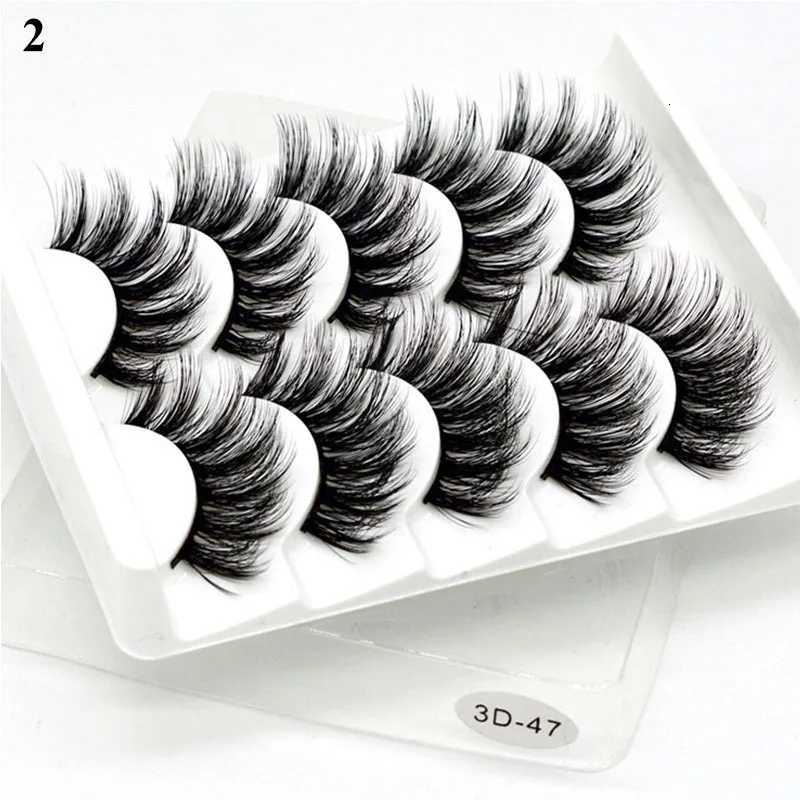 5 Pairs Natural False Eyelashes 3D False Eyelashes with Thick False Eyelash Extensions Reusable Makeup Soft and Easy to Wear Z250730