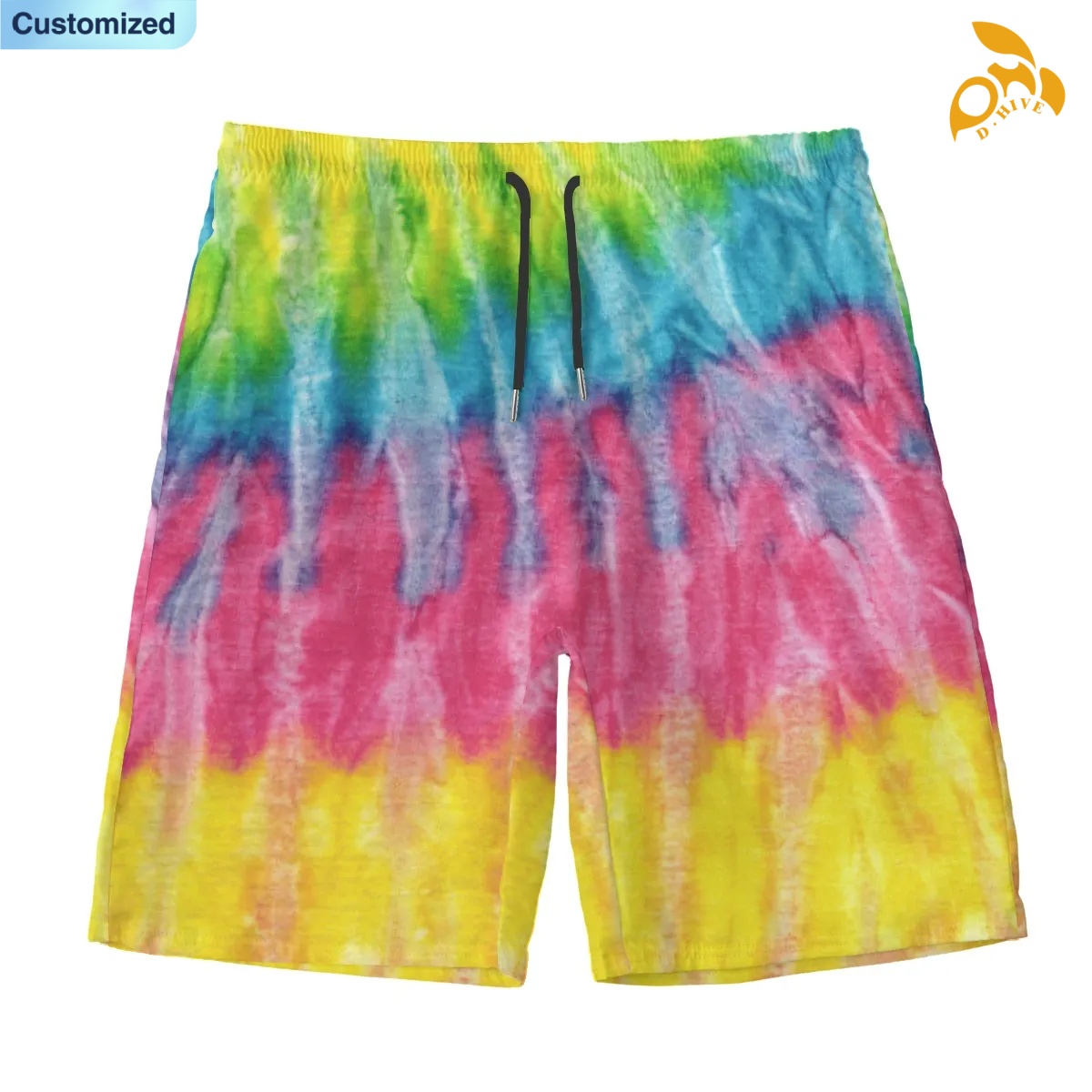 free shipping designer of customized Full-body printed men's beach shorts with lining with exquisite patterns from US