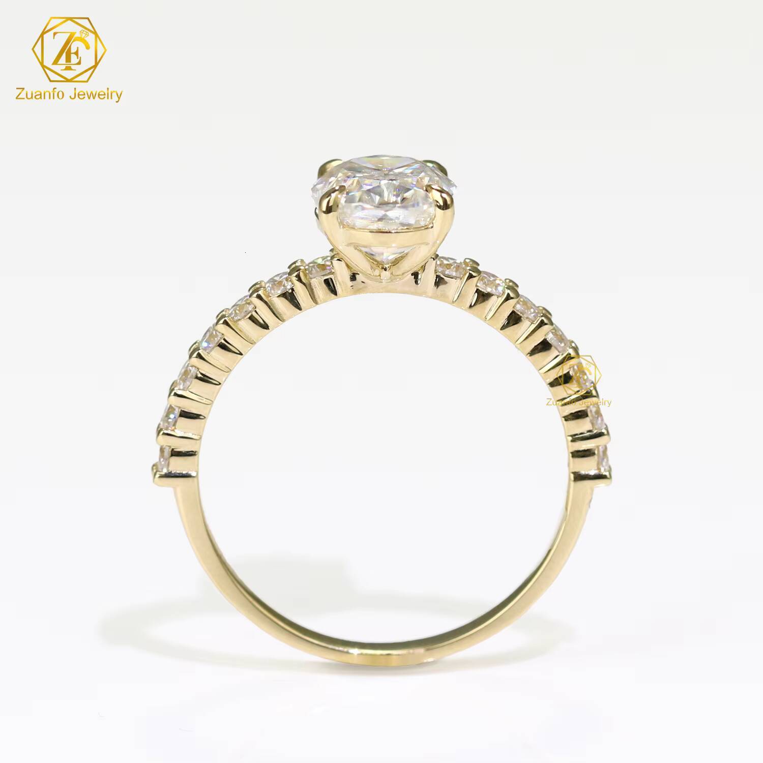 Wholesale IGI GIA Certified HPHT CVD VVS1 Lab Grown Oval Cut Diamond 3CT 5CT 14K 18K Solid Gold Jewelry Engagement Ring Women