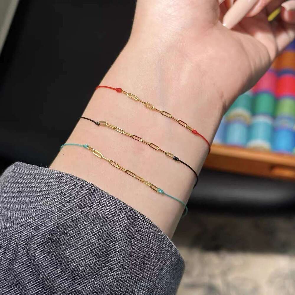 French Paris Classic Chain Red String Zodiac Year Light High-end Feel Lucky Woven Bracelet for Women