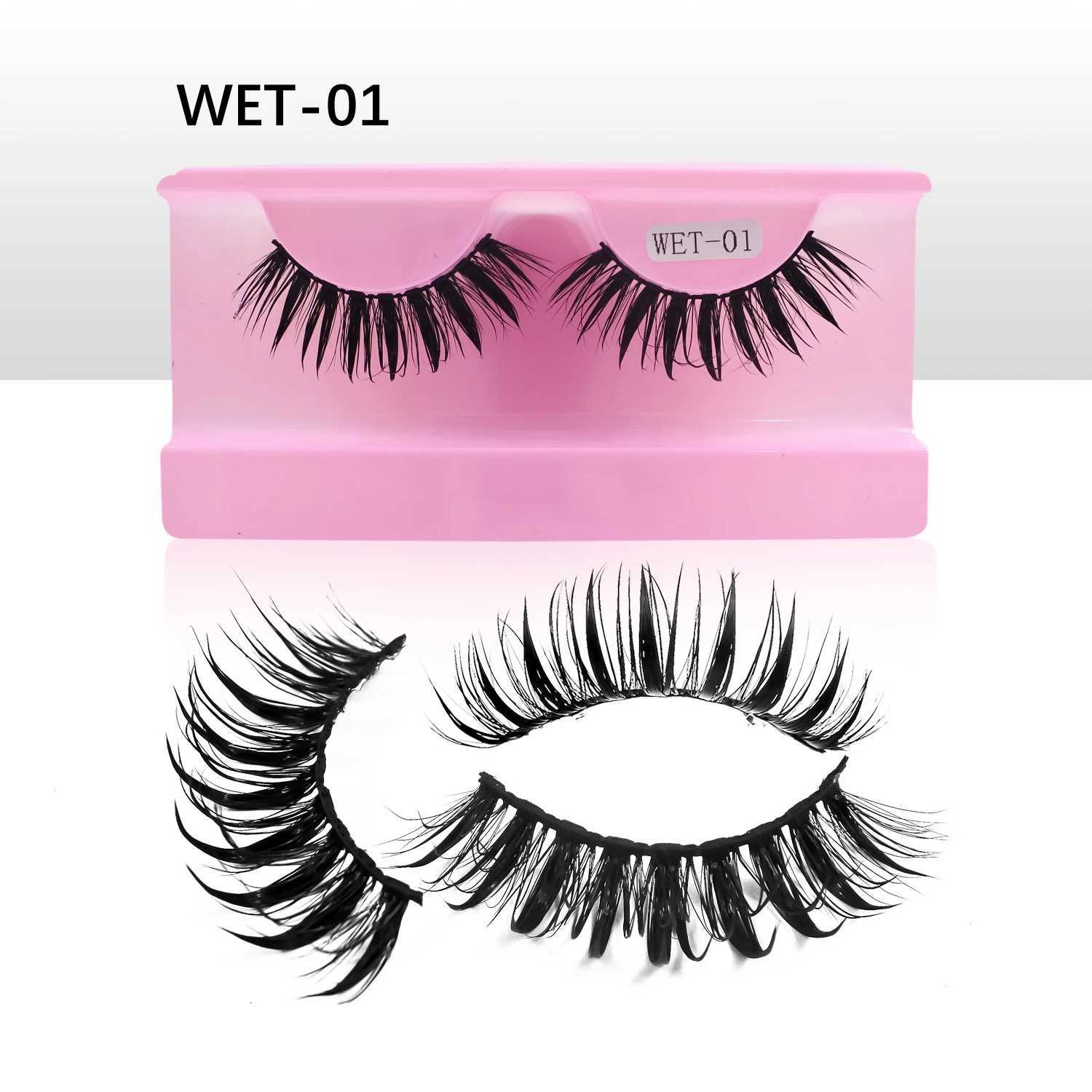 New Wet Spiky Lashes Makeup D Curl Russian Strip Fake Eyelashes Cosplay Natural Full Strip Lashes Supplies Z250730