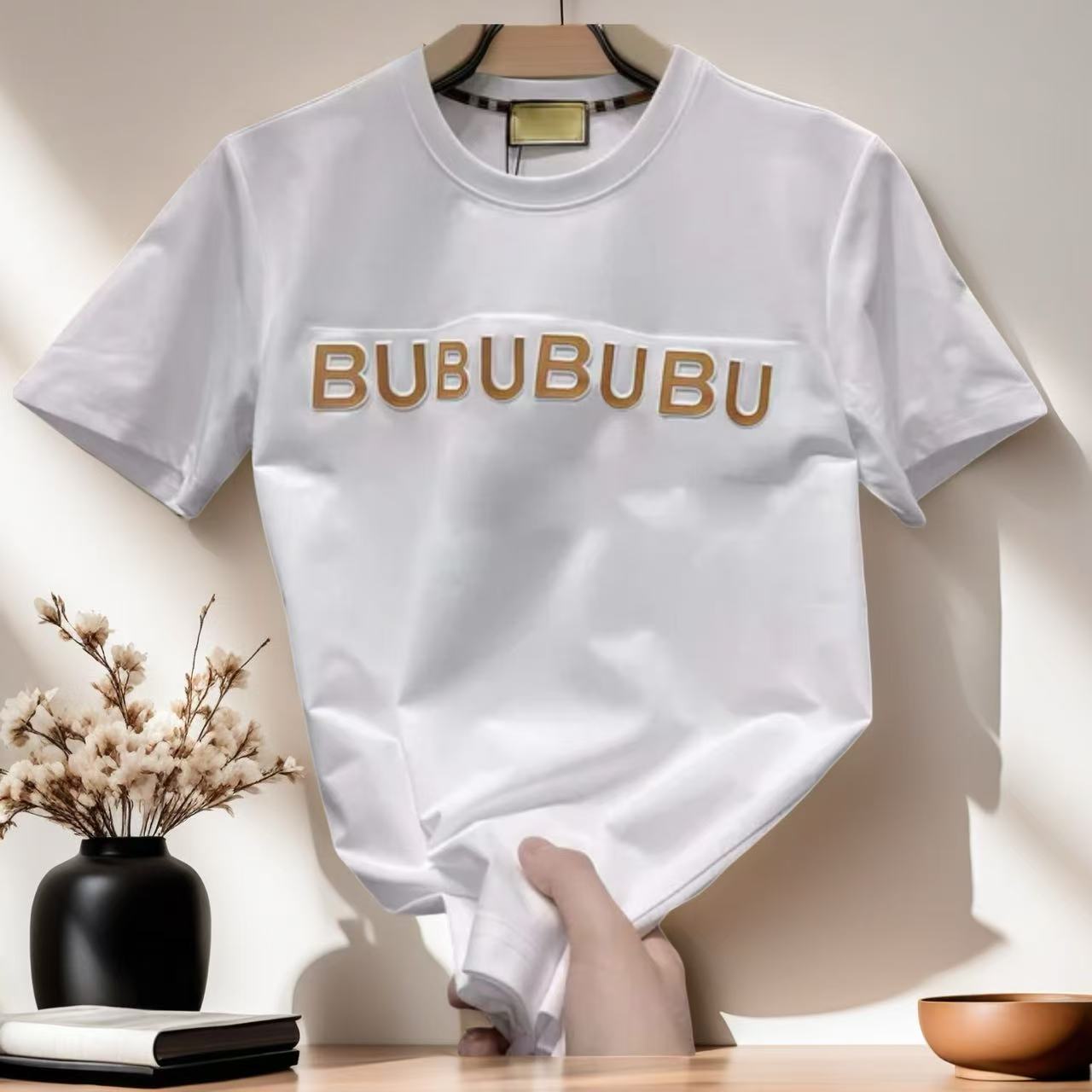 Designer men's T-shirt, men's and women's shirt, fashionable letter round neck black and white short-sleeved men's T-shirt, large shirt, top size S-4XL