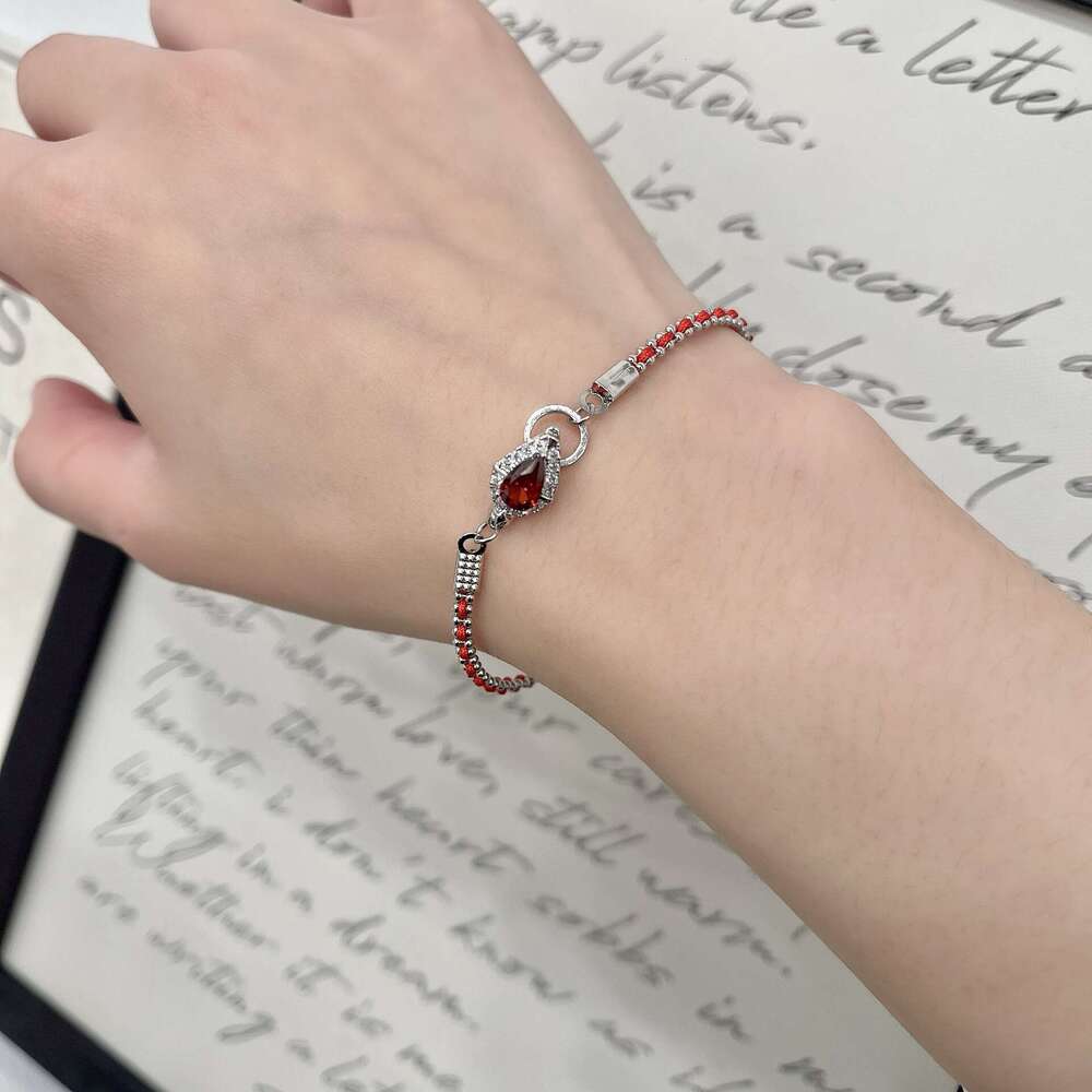 Year of the Zodiac Red Emerald Snake Rope Braided Bracelet for Women New Chinese Style Light Trendy Jewelry 2d5