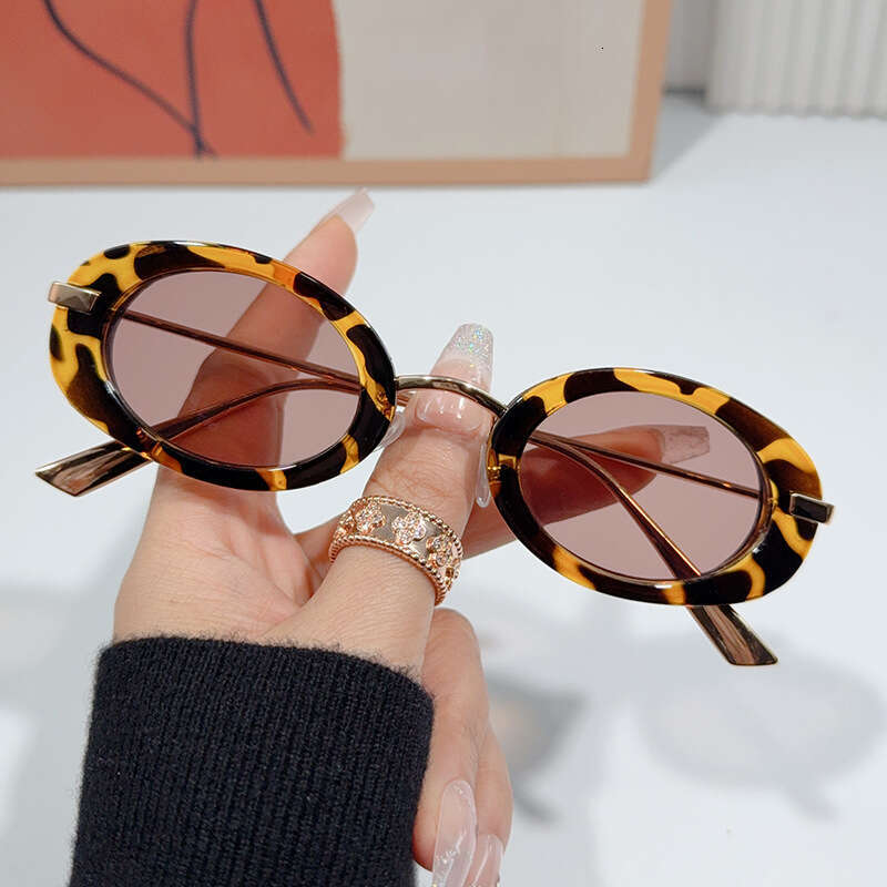 DHcollections 2025 Oval Sunglasses for Women - UV400 Protection, Fashion Small Frame, Trendy Pink & Leopard Styles (6 Colors)
