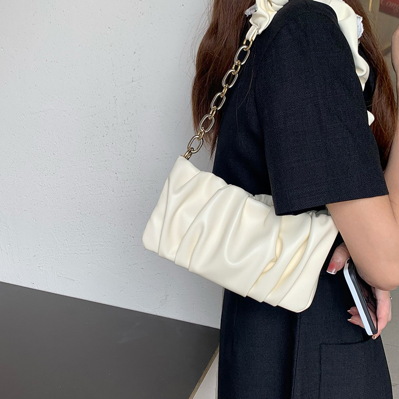 Designer Bag 2025 Niche Design New Summer Luxury Bag Women's Bag Soft Leather Cloud Bag Pleated Chain Bag Single Shoulder Crossbody Underarm Bag 