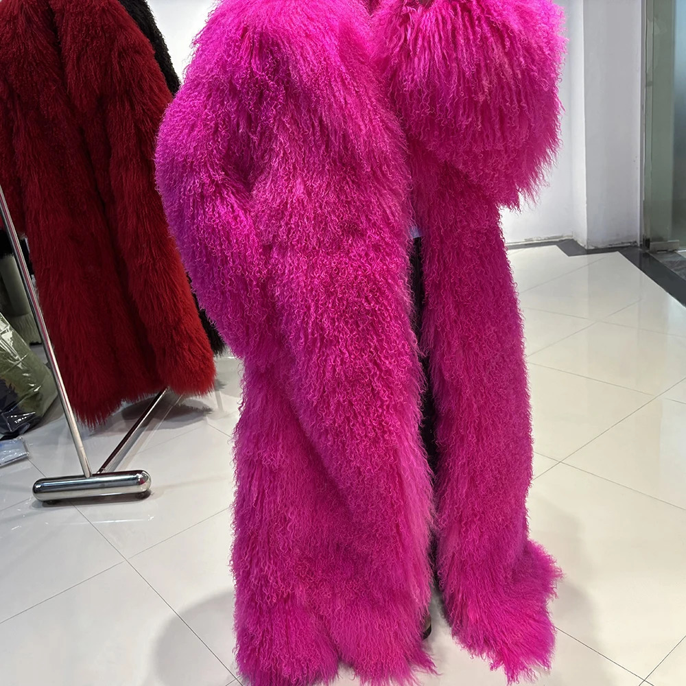 YOLOAgain Long Mongolian Sheep Fur Coat Women Fur Jacket Winter Outerwear Warm 250723