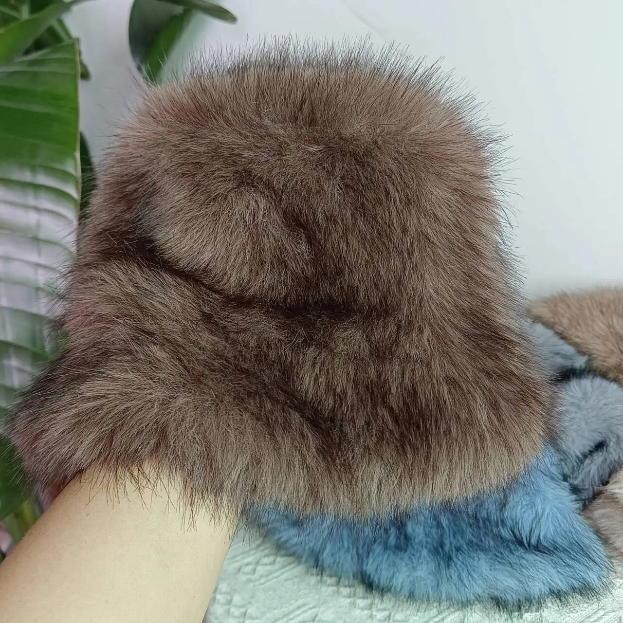 Fluffy Leather Fisherman Hat Womens Winter Hat Plush Earmuffs Windproof Warm Panama Hat Gradient Color Fisherman 250724