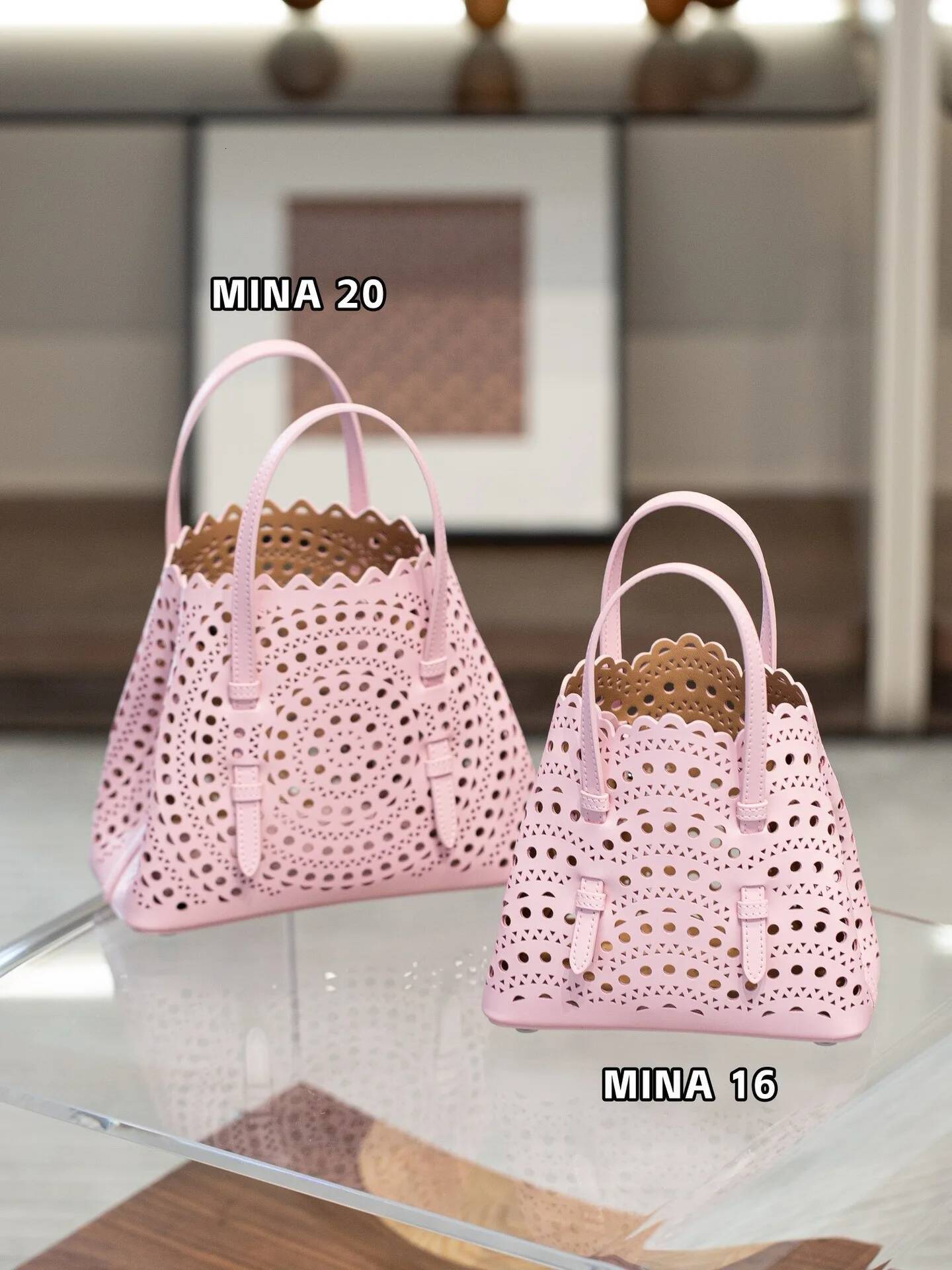 New Carved Leather Tote Women's Single Shoulder Hollowed Out Vegetable Basket Cowhide Crossbody Bag For Min