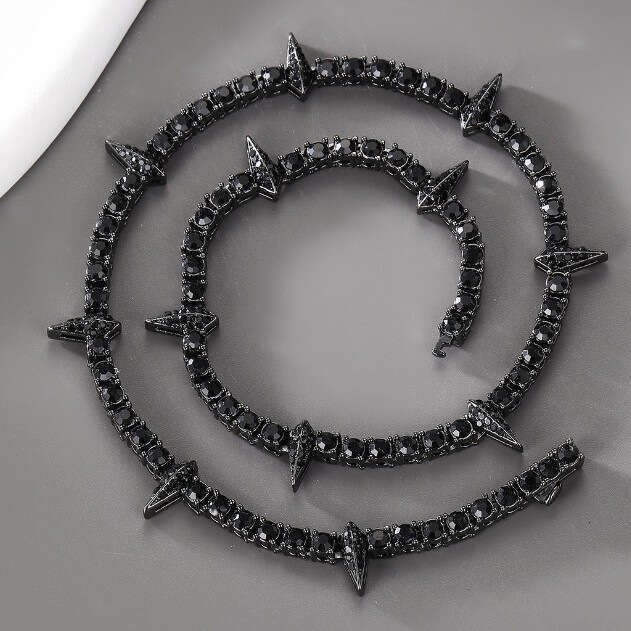 Inlaid Dia Square Creative Irregular Design Alloy Jewelry Fashion Trendy Necklace