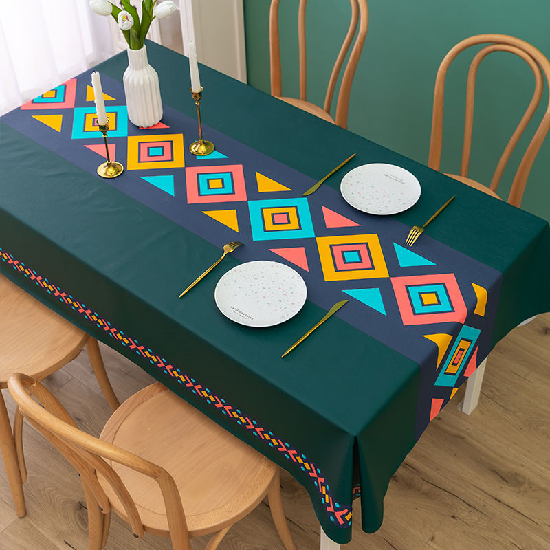 YL-36870 tablecloth high-end light luxury waterproof, oil-proof, anti-scalding and wash-free dining table coffee table mat pvc rectangular new style