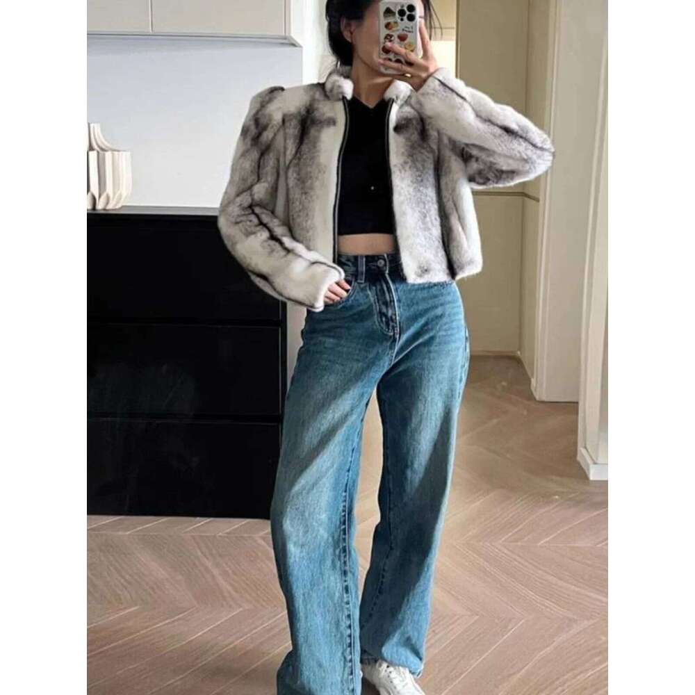 2024 New Fashion Mink Thickened Furry Short Faux Coat Women Synthetic Fur Jacket Winter Clothes