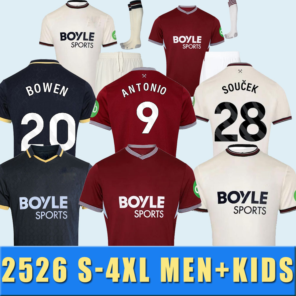 2025 2026 S-4XL L.PAQUETA BOWEN ANTONIO WeST HaME Football Shirt Kit Soccer Jerseys 2025 Summerville ZOUMA Football Kit SOUCEK N.AGUERD Fullkrug Men Kids Kits Uniform