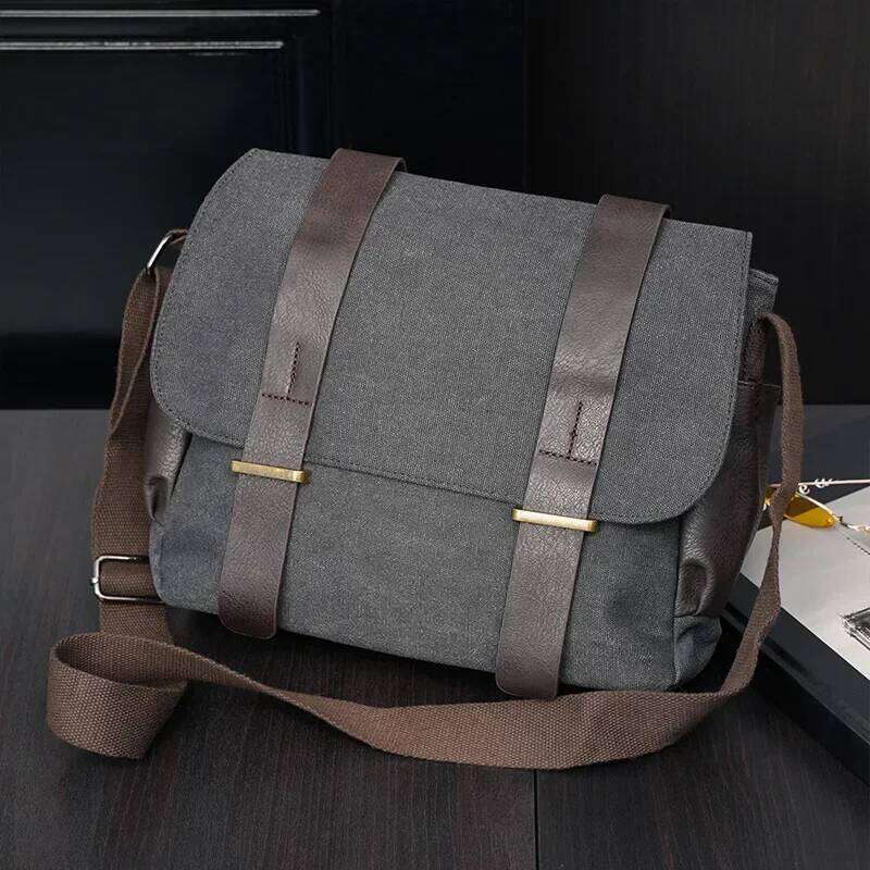 OLOEY Fashion Casual Canvas Messenger Men Crossbody Bags High Quality Computer Document Travel Shoulder Bag Satchels Male