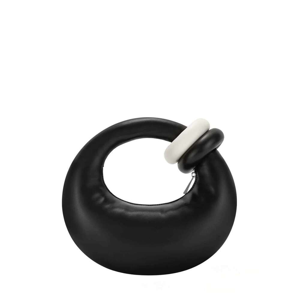 Fashion Winter Space Cotton Down Black Shoulder Bags Female Leather Flap Crossbody Bag Small Knot Padded Messenger Handbag Bolsa