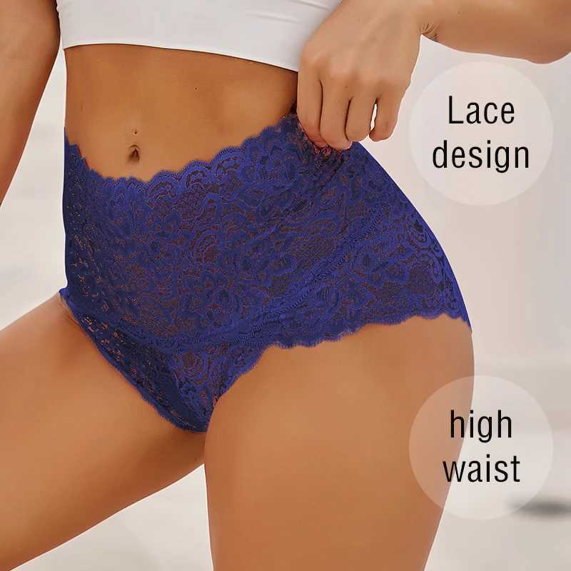 5pcs Floral Sexy Lace Women Panties High Waisted Breathable Scallop Trim Stretch Ladies Briefs Comfortable Female Intimates 250715