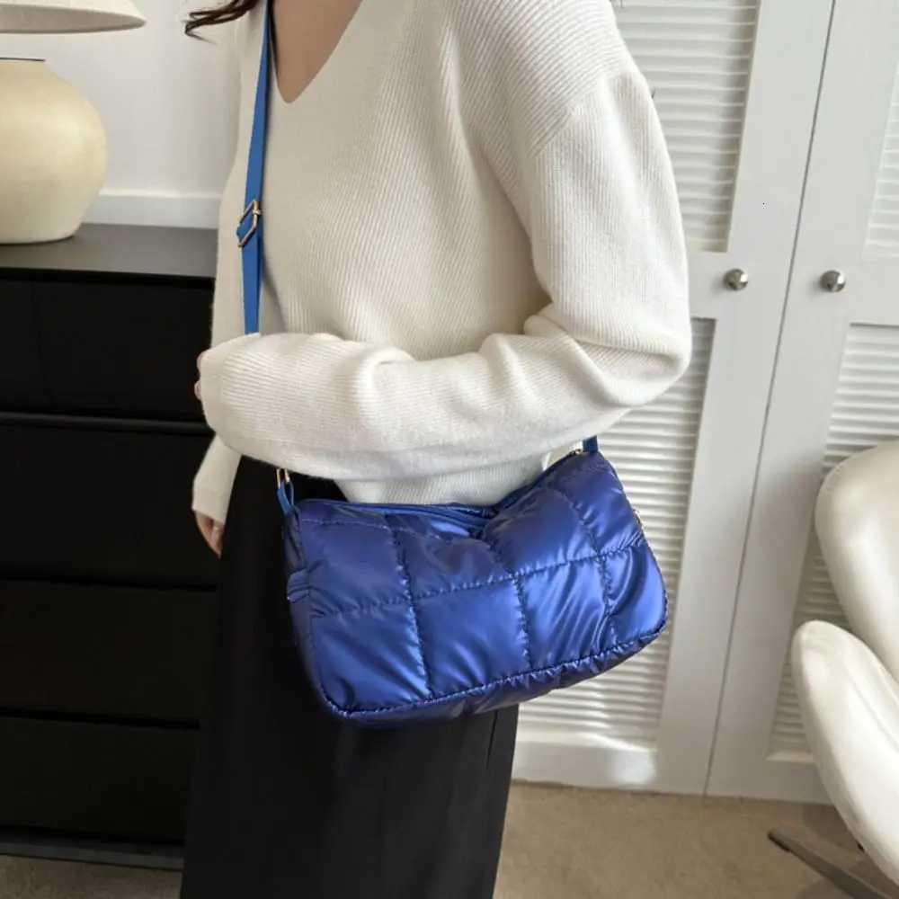 Latt Space Cott Crossbody Bag Korean Style Oxford Quilted Shoulder Bag Pleated Lightweight Padded Crossbody Bag Travel Y250730
