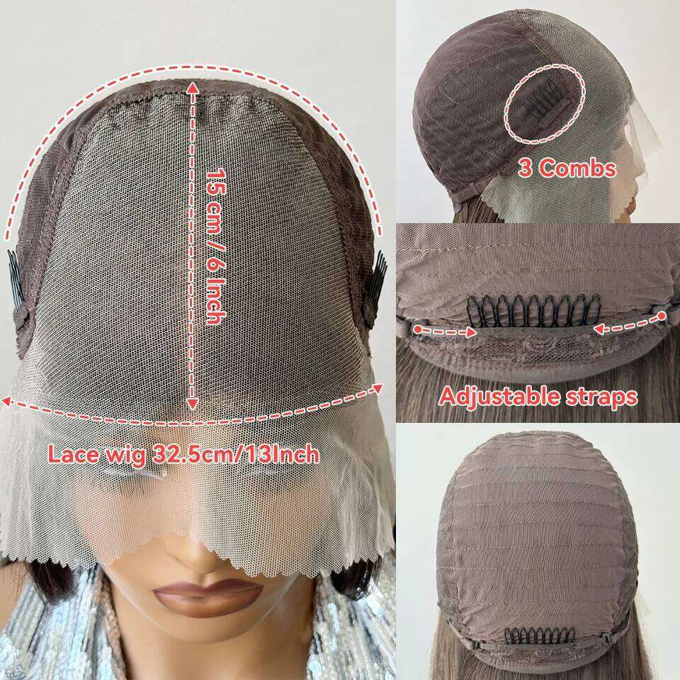 Synthetic Front Wigs 30Inch Human Hair Long Straight Blonde For Black Women Natural Ombre Brown Cosplay Highlight Lace Wig