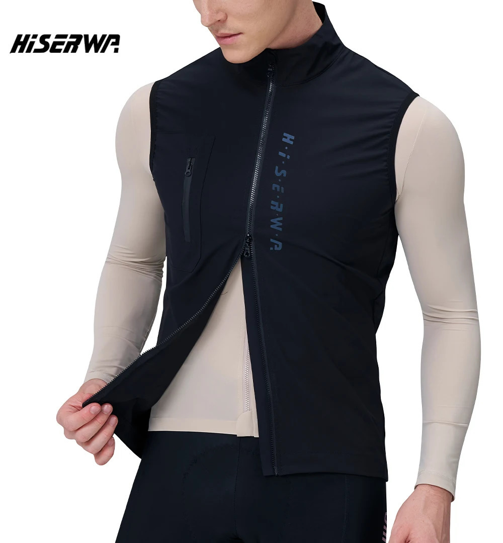 HISERWA Men Cycling Vest Windproof Breathable Mountain Bike Lightweight Sleeveless Gilet High Quality MTB Road Cycling Jersey 250730
