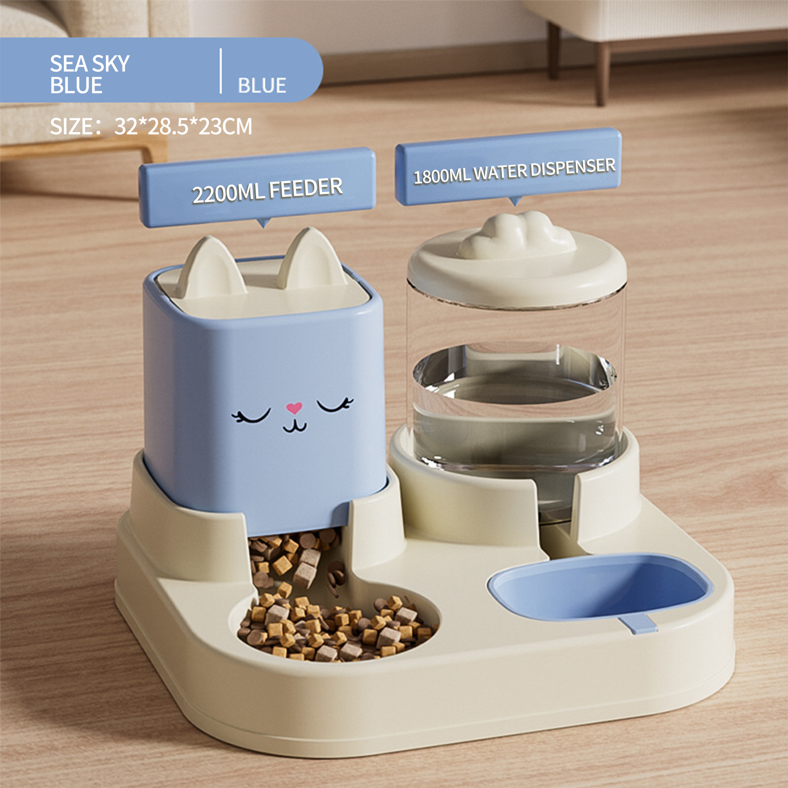 Pet feeder cat bowl water dispenser 2-in-1 automatic feeder dog bowl dog bowl pet supplies wholesale