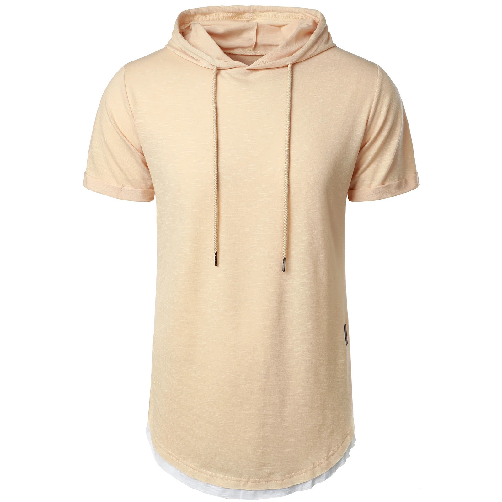 Summer Hooded Tshirt Mens Solid Color Short Sleeve Hoodie 250729