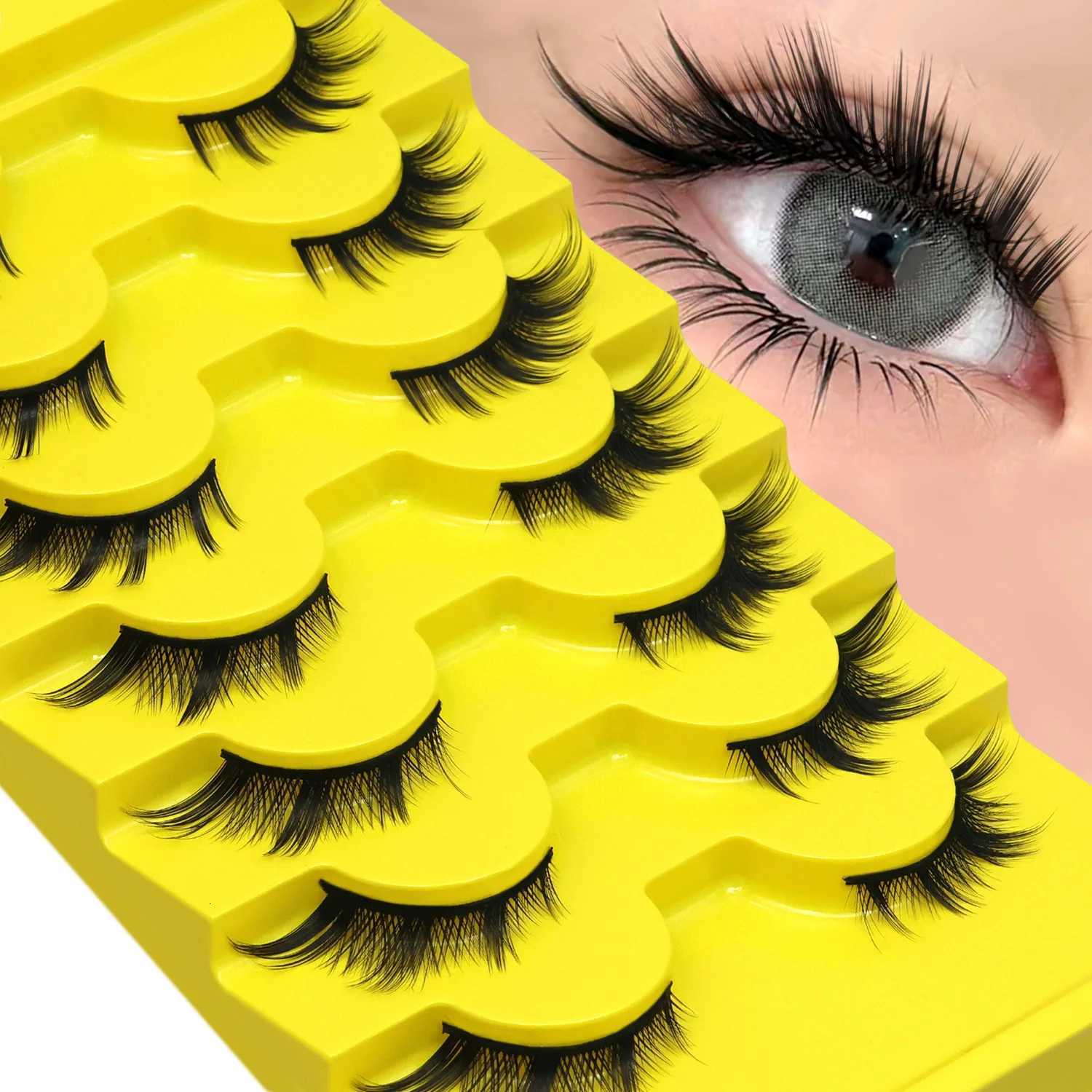 3D Faux Mink Soft Anime Eyelashes Cat Eye Natural GROINNEYA Cosplay Volumized Lashes Extension Fake Lashes Makeup Z250730