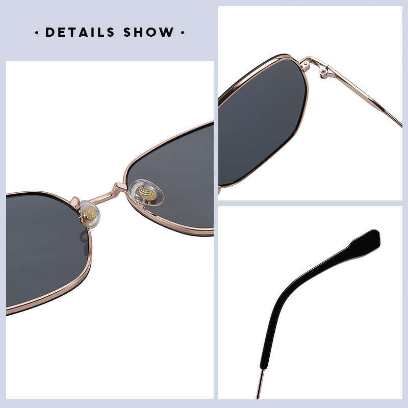 DHcollections 2025 Metal Frame Sunglasses - UV380 Polarized, Retro Square Design, Fashionable for Men & Women (4 Luxe Colors)