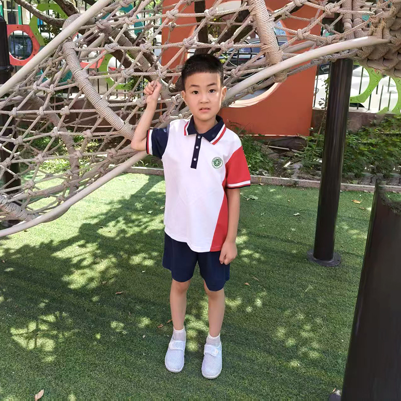 Manufacturer customized kindergarten primary school uniform polo shirt set for men and women's sportswear