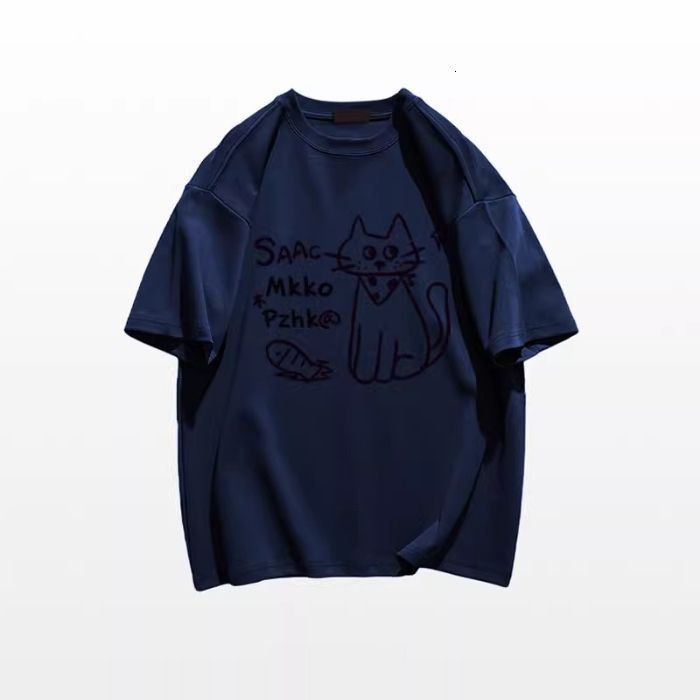 2025 American retro pure cotton short sleeved women's T-shirt summer new item Niche loose oversized top fashionable Ins style new designer T-shir
