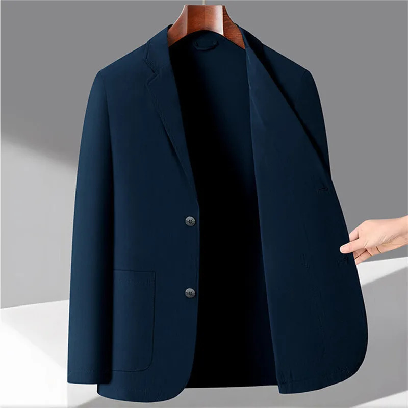 Spring Summer Casual Sunscreen Blazers Men Lightweight Solid Fashion Suit Coat Thin Male Business Single Breasted Blazer Outwear 250724