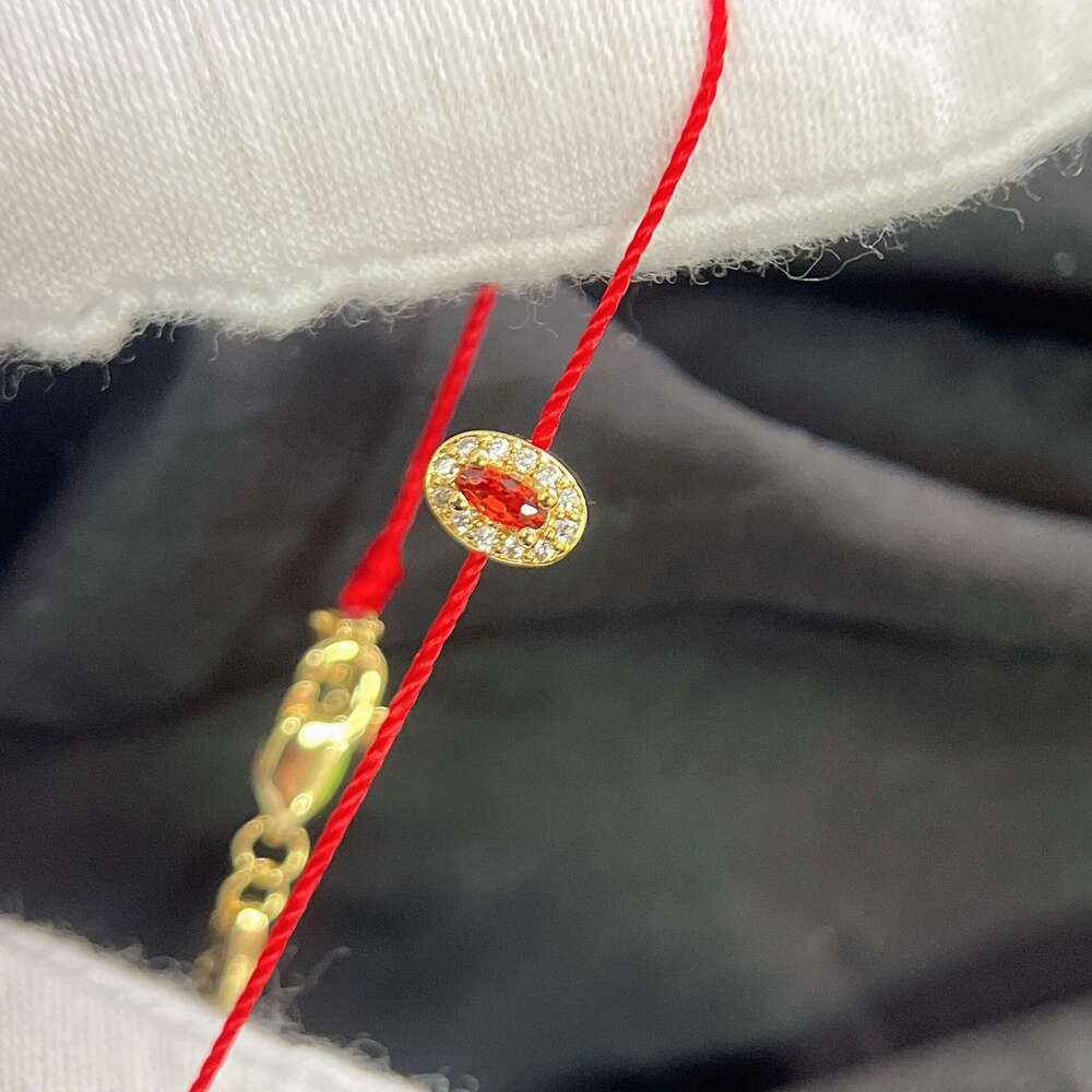 Ultra-fine Inlaid Dia Green Blue Woven Zodiac Year Niche Light New Chinese Style High Appearance Red Bracelet