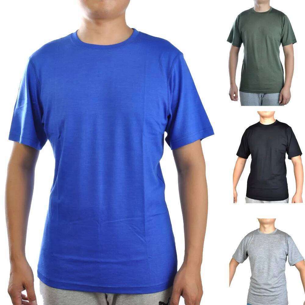 Shirts For Men Solid Color 180gms Lightweight Merino Wool Short T Shirt 7Color Breathable Wicking Cool Sleeve Tee