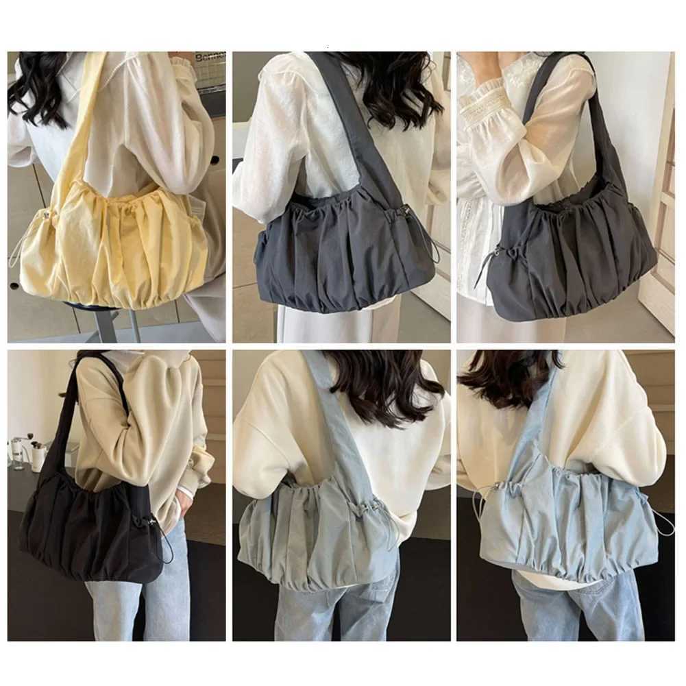 Women Padded Underarm Bag Large Capacity Cloud Pleated Shoulder Bag Top Handle Bag Solid Color Multi-pockets for Party Vacation Y250729