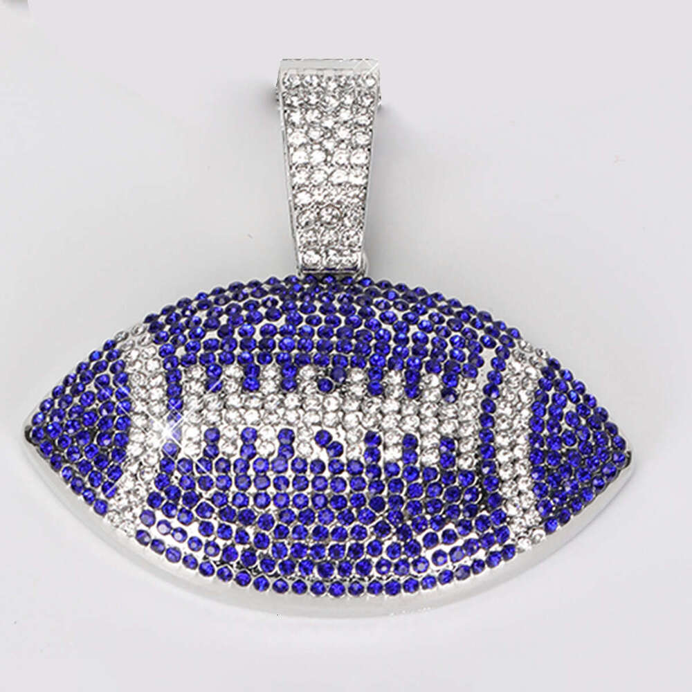Full Dia Multi-color Football Shape Fashion Creative Personality Hip-hop Trend Pendant