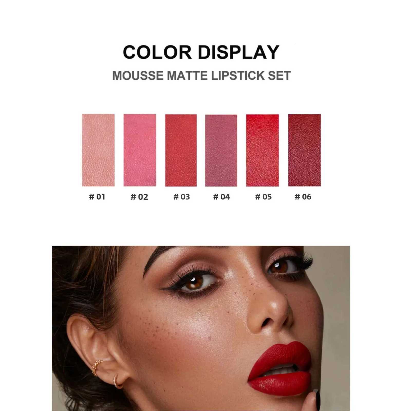 Matte Lipstick Set 6 Colors Velvet Texture Long Lasting Non Drying Lip Makeup Women Gift Box G250729