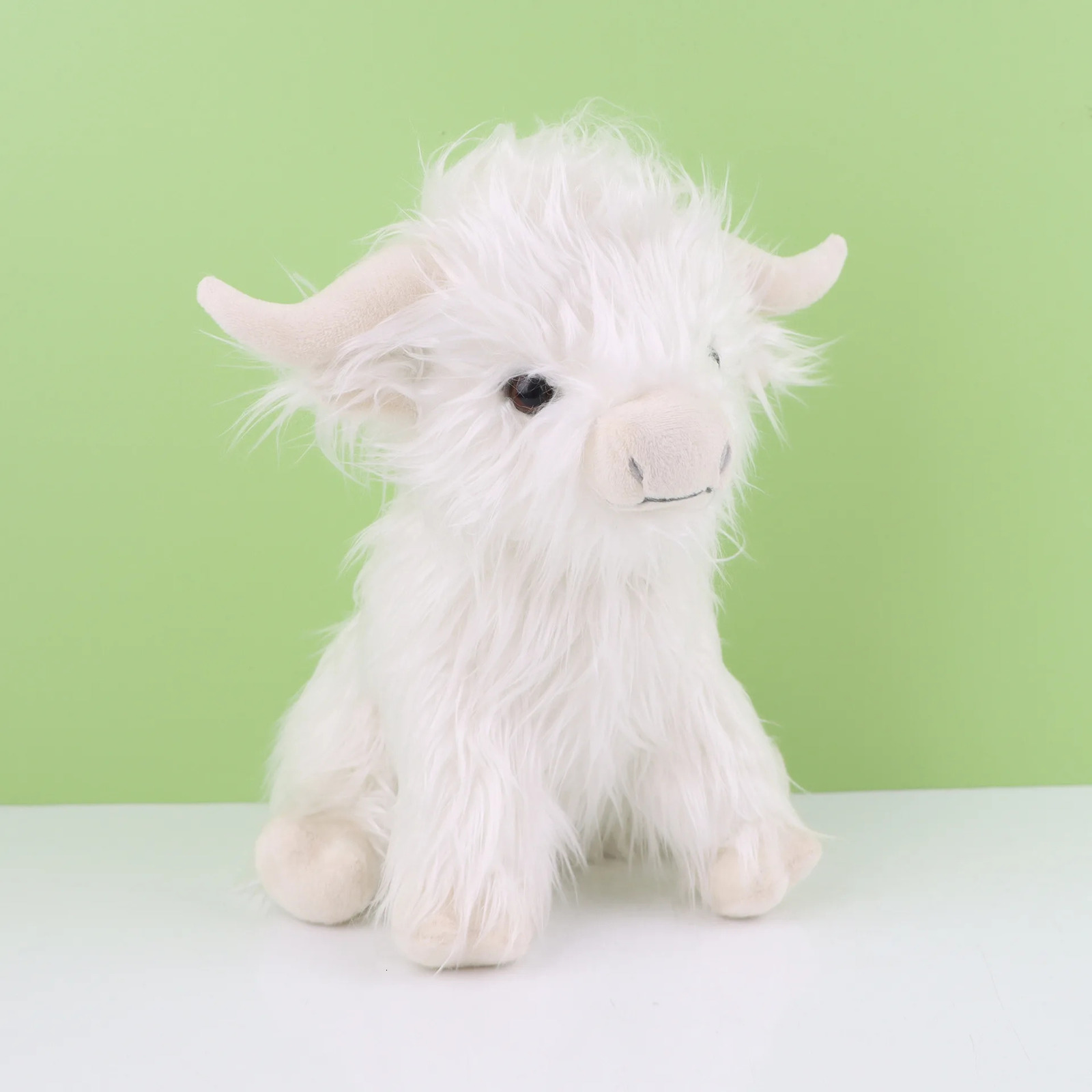 Highland Cow Plush Toy - Adorable Realistic Stuffed Animal with Long Fluffy Hair Soft Cuddly Gift for Kids Children Collecto 250729